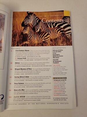 2003 September, National Geographic Magazine, Zebras, (CP425) | eBay