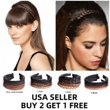 4PCS Set Hair Braided Plaited Headband Synthetic Hairband for Women Girls