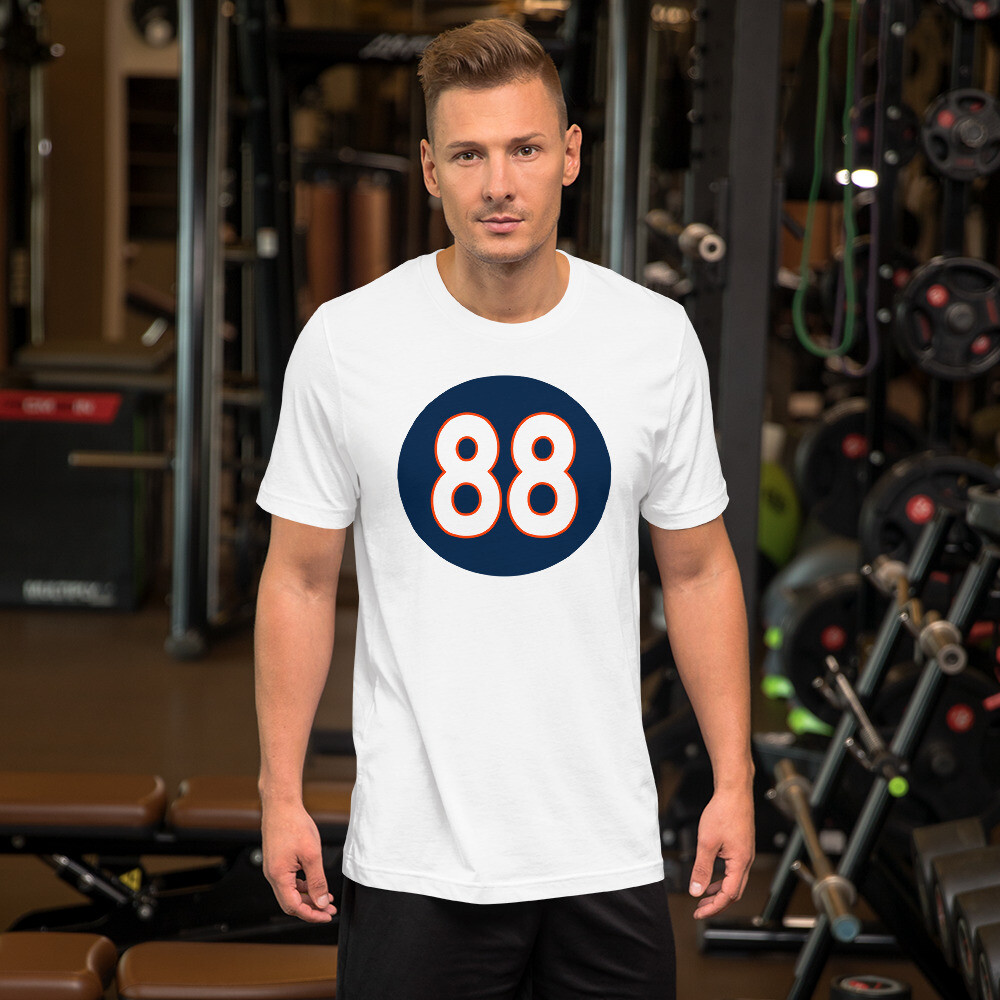 T-shirt Hommage Demaryius Thomas 88 - T-shirt Football Manches Courtes Orange - Neuf Avec étiquettes