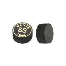 2Pcs 14mm Pool Cue Tips Super Soft Laminated Glue-on Billiard Stick Tips, Black