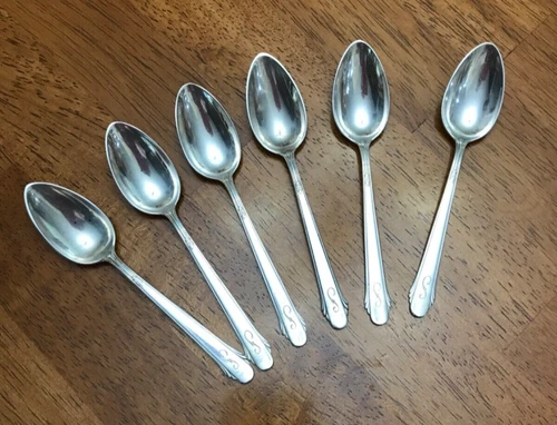 Six Gorham Sterling Silver Demitasse Spoons 4 1/2" S Monogram