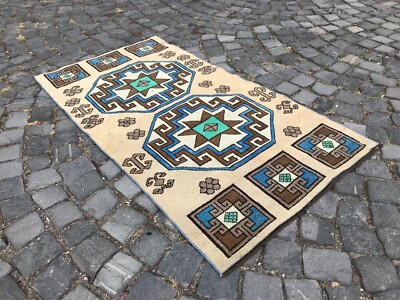 Turkish Antique rug Bohemian Area rug Oushak rug Vintage Rug Handmade Wool rug