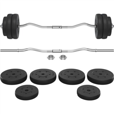 66lbs Weights Barbell Weight Set Curl Bar with Weights Weight Set