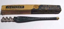 Fletcher Glass Cutter 1-Gold Tip-Hard Bronze Bearings-With Box