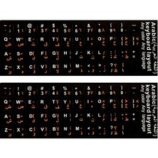 2 PCS Arabic keyboard stickers Waterproof Replacement Computer Laptop Orange