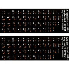 2 PCS Arabic keyboard stickers Waterproof Replacement Computer Laptop Orange