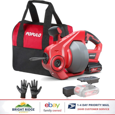 #ad Cordless Electric Drain Auger with 25ft Cable for Kitchen and Bathroom Use $169.96