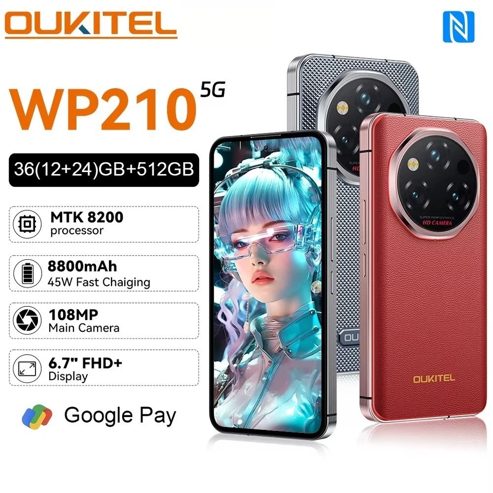 Oukitel WP210 5G Robust Smartphone 6,7"36GB+512B Android 15 8800mAh 108MP Kamera - Bild 2 von 4