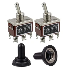 RT1321 Toggle Switch 125V 20A 250V 15A DPDT ON - ON 6 Terminal pin Rocker Swi...
