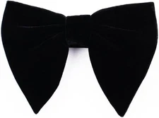Black Velvet Bow Tie Men Pre-Tied Satin Formal Tuxedo Oversized Big Bowtie