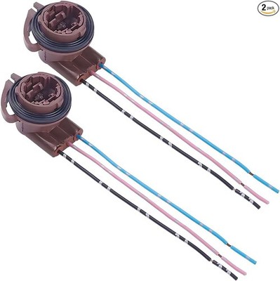 2PCS 3157B Pre-Wired Female Socket Wiring Harness Adapters, Compatible with Turn