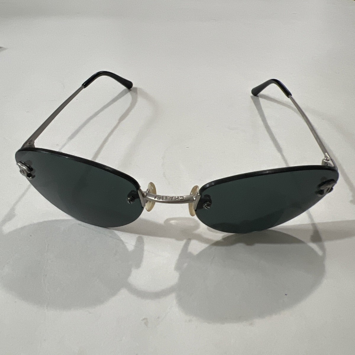 Vintage Chanel 4003 Rimless Sunglasses c.103/71 53-19 130 Silver