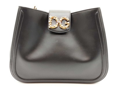 Dolce & Gabbana Dg Amore Black Leather Handbag Sd1125lzxzde