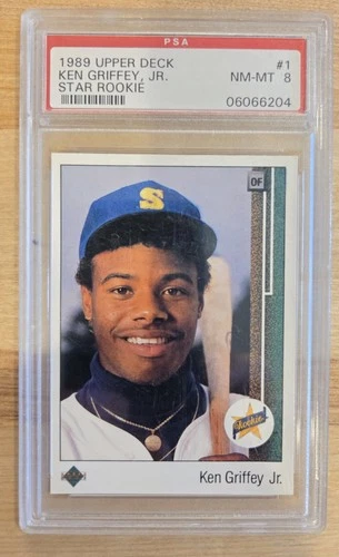 1989 Upper Deck Rookie Ken Griffey Jr card #1 Graded PSA 8