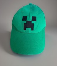 Minecraft Green Creeper Hat Snapback Baseball Cap Jinx Youth Gamer EUC unworn