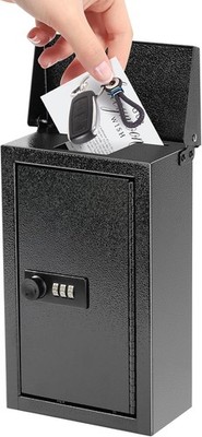 xydled Wall-Mounted Key Drop Box with Combination Lock, Lock 