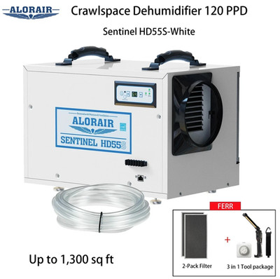 ALORAIR Sentinel HD55S 120PPD Crawlspace Dehumidifier 1300 sq, 5-year Warranty