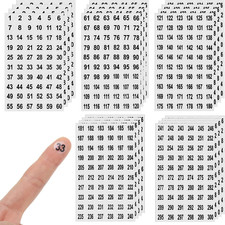20 Sheets round Small Number Stickers, Clear Self Adhesive 1 to 300 Numbered Sti