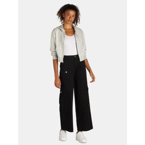 Madden NYC Womens Loose Fit Cargo Pants 31 Inseam Black Beauty Size L (12-14) - 第 4/7 張圖片