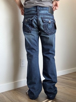 Rare Vintage True Religion Ricky Super T Jeans Tag 32 Fits 34 USA Made Deadstock