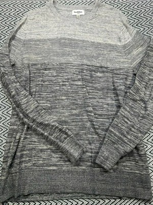 Goodfellow & Co Gray Gradient Long Sleeve Sweater L Tall 100% Cotton Made In Tha