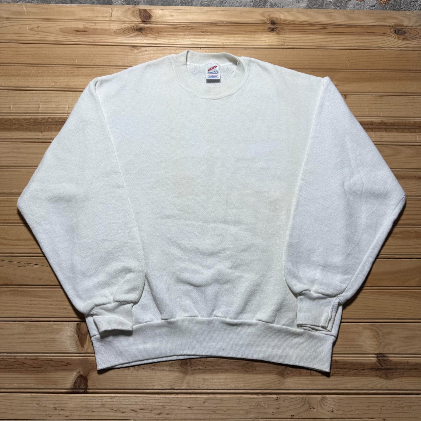Vintage 90s Jerzees Plain Blank Fleece Crewneck Pullover Sweatshirt USA - Large