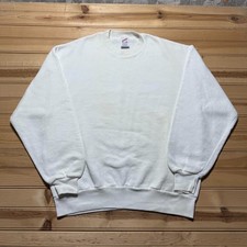 Vintage 90s Jerzees Plain Blank Fleece Crewneck Pullover Sweatshirt USA - Large