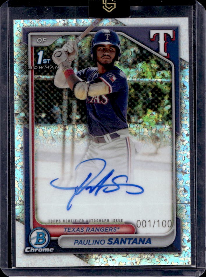 2024 Bowman Chrome Paulino Santana Auto Mini Diamond Refractor 1st #1/100