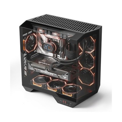 darkFlash Full-Tower ATX Gaming PC Case, Back Plug-In Motherboard, Dual-Chamber