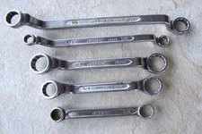 Lot of 5 Vintage Westline Wrenches Offset / Double Box End * Forged In U.S.A.