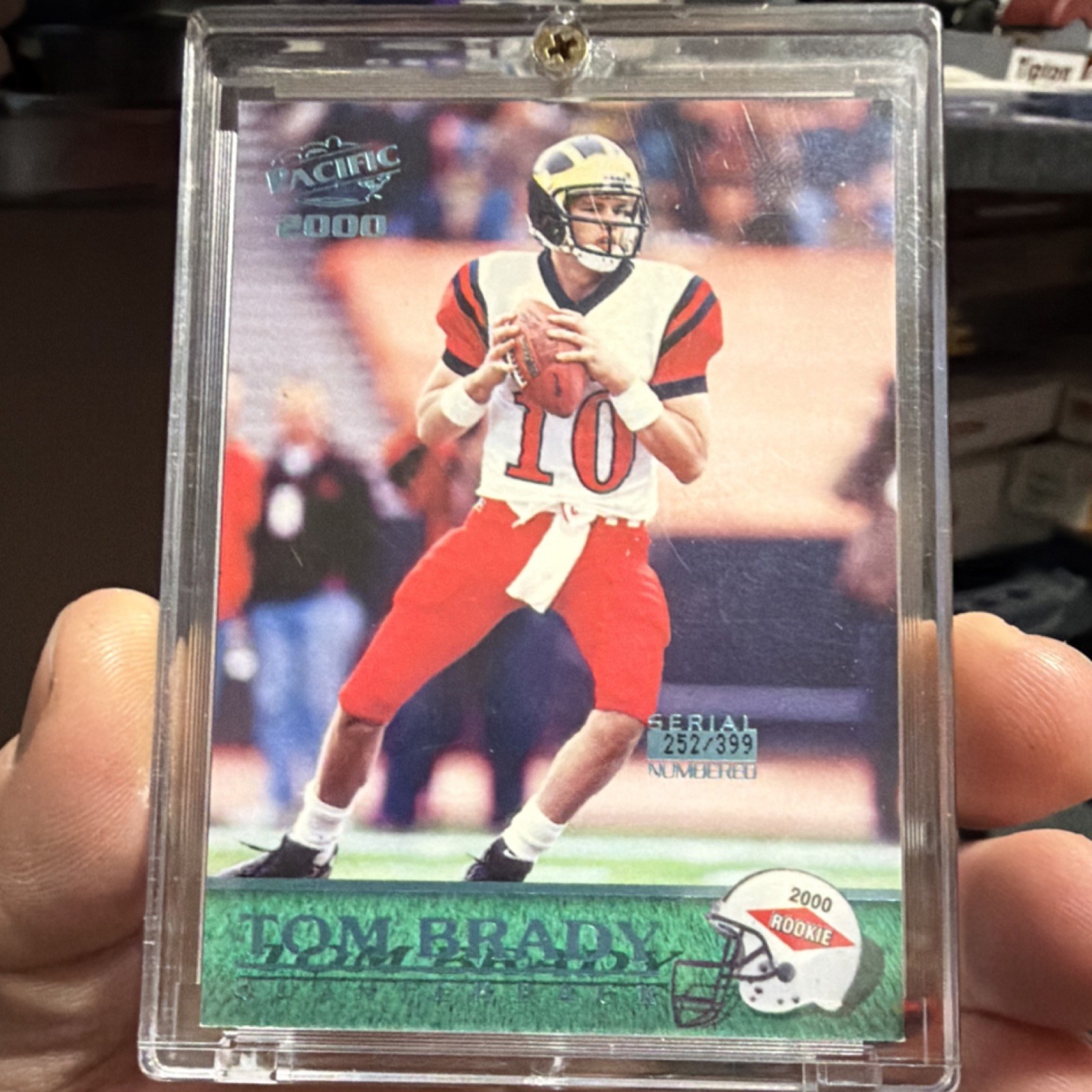 2000 Pacific Tom Brady Rookie Draft Picks Platinum Blue #403 /399 Michigan