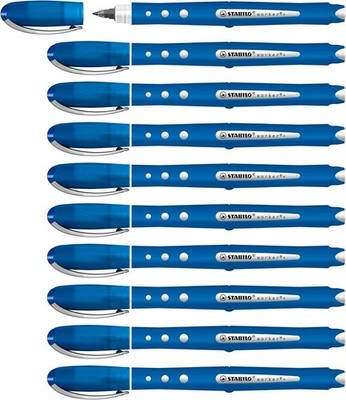 STABILO - Tintenroller - worker+ colorful - medium - 10er Pack - blau