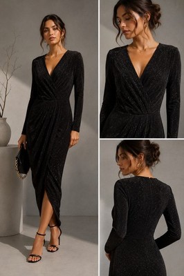 Forever New Black Cocktail Sheath Dress Sparky, Size 8, BNWT