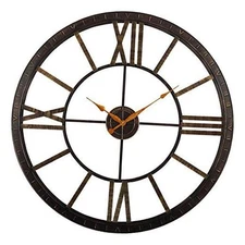  & Co. Big Time Wall Clock, Large Vintage Decor for Living Room and Home Bronze