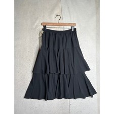 Vintage Another Thyme Black Tiered Ruffle Midi Skirt Made in USA Style 2211 Mens