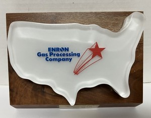 ENRON Gas Processing Plant Kansas Lucite Paperweight 1992