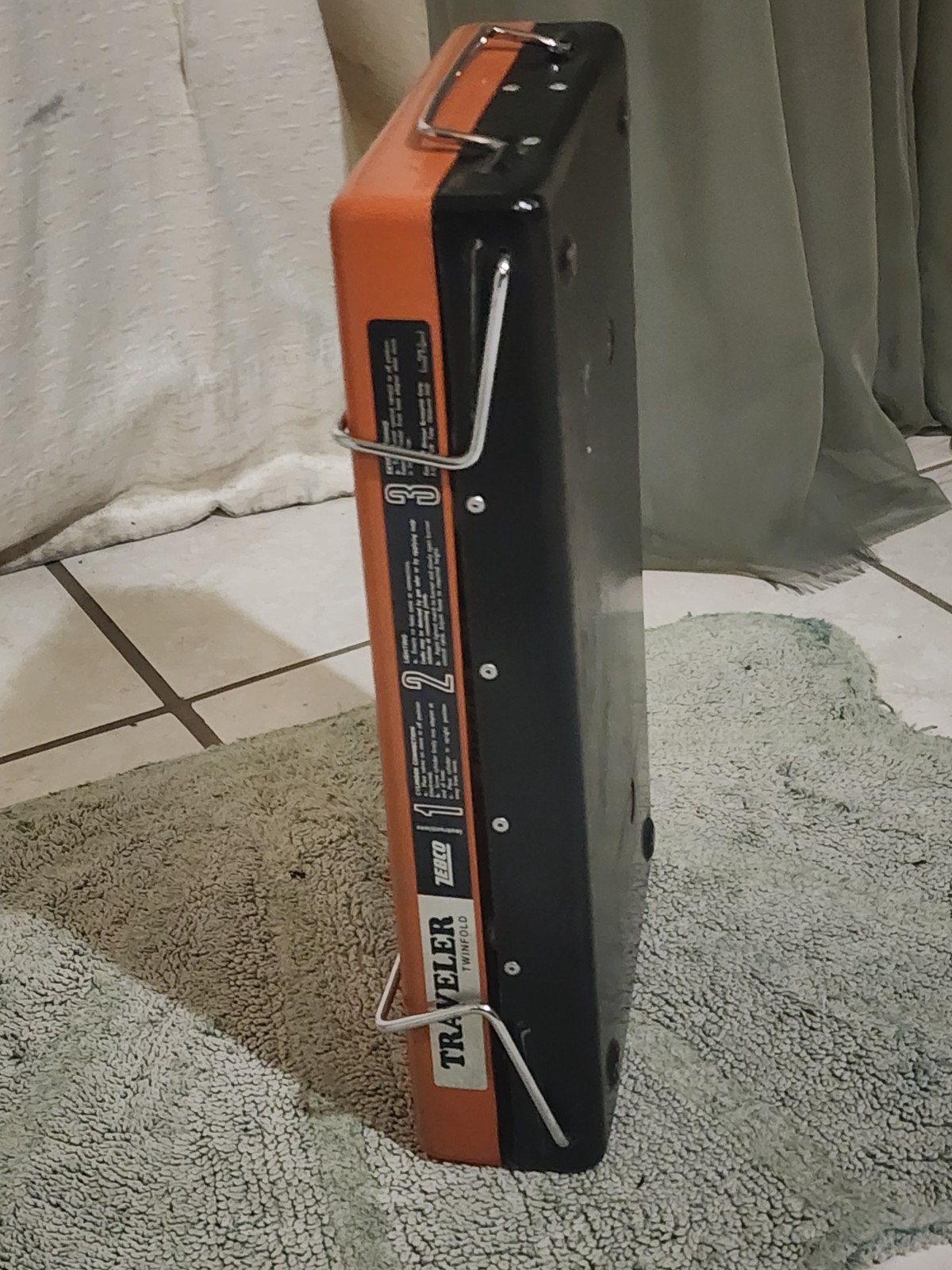 Vintage Zebco Traveler Twinfold Portable Propane 2-Burner Stove Orange 2300 NOB