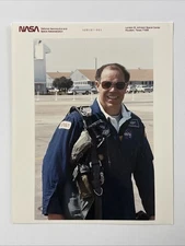 NASA STS 29 Gregory Prepares to Climb Aboard T 38 Purple Numbered Press Photo