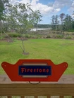 Vintage Porcelain Firestone Tire Rack Metal Sign. Approximately 23"X7.5"