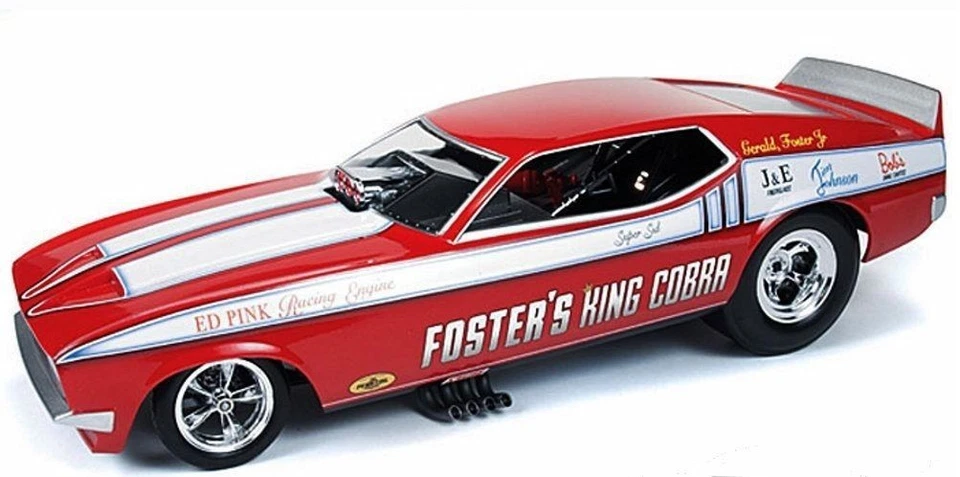 FOSTER KING COBRA FORD MUSTANG FUNNY CAR 1:18 AUTO WORLD LEGENDS OF QUARTER MILE - Image 3 of 4