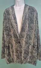 Vintage 90s Kensington Square Snake Print Blazer Jacket Made USA Oversized L