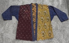 Vintage Handmade Reversible Kantha Quilt Jacket Boho Patchwork Cotton OS