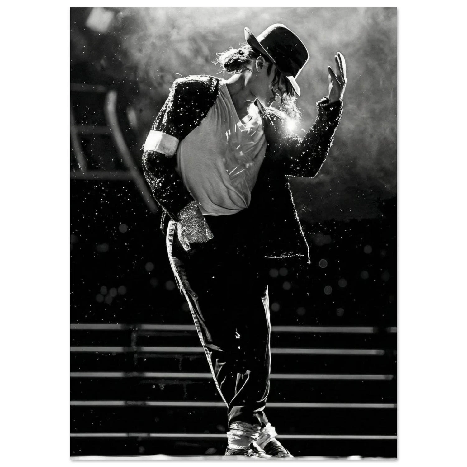 Michael Jackson Classic Stage Black & White Poster – Music Wall Art