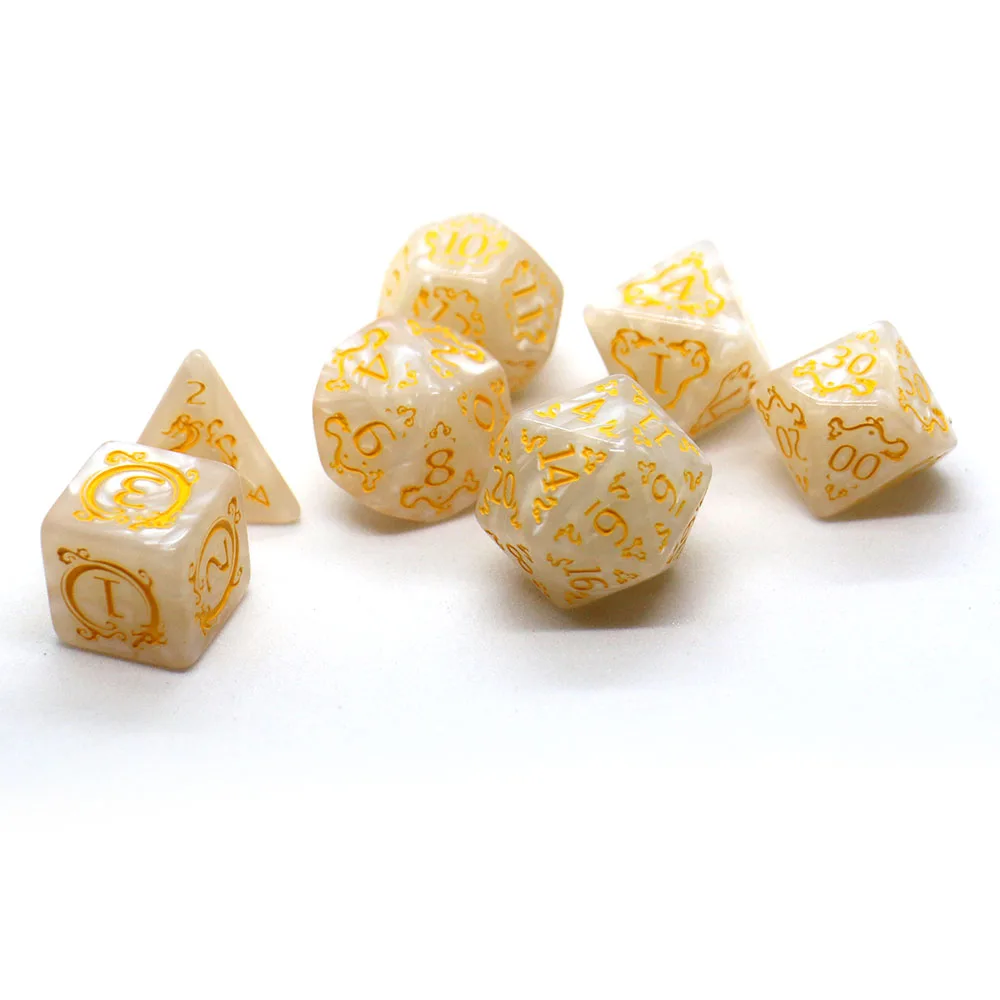 7-Piece Dragon Pattern DND Dice Set| Multi Sided D4 D6 D8 D10 D12 D20 Dices Idea