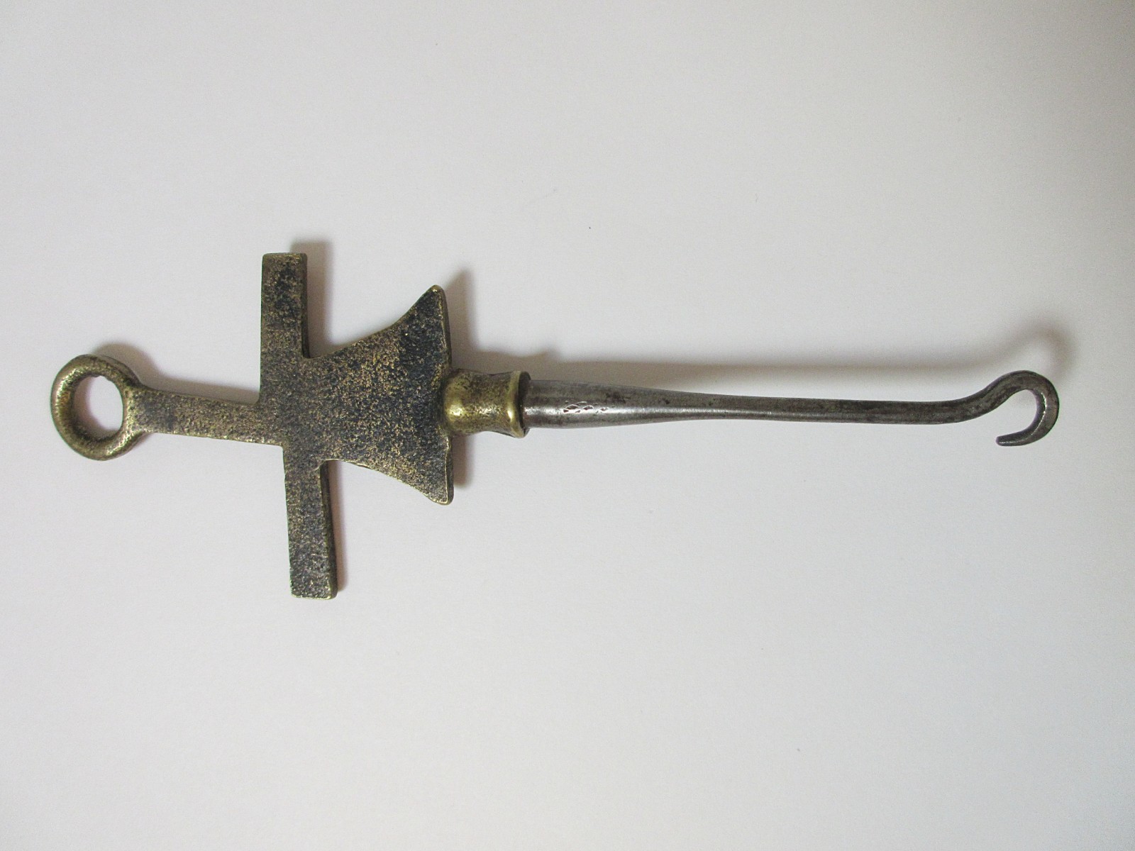 Antique Brass Button Hook Windmill - image 4