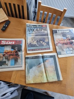 3 x 9/11 Newspapers September 11 2001 all dated 12 Sept 2001