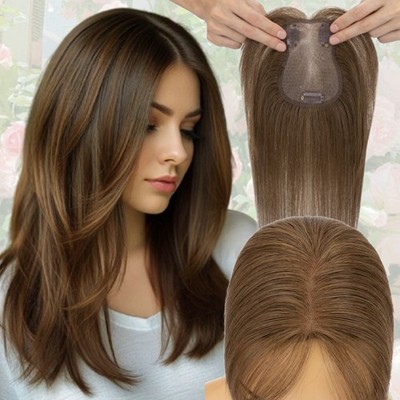 THICK Hair Toppers MONO Top Pieces Toupee LACE 100% Remy Human Hair Blonde Bangs