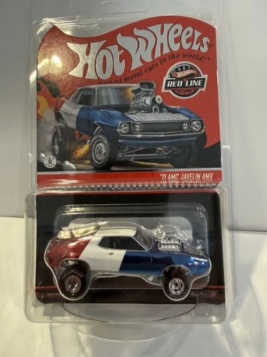 Hot Wheels 1971 Javelin AMX AMC Red Line Club Diecast Car Blue White Red