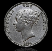 VICTORIA 1854 YOUNG HEAD COPPER PENNY - HIGH GRADE