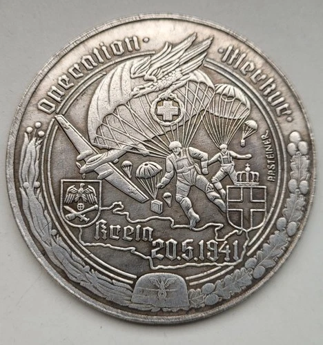 WW2 Operation Mercury Crete 20.5.1941 German Military Table desk medal